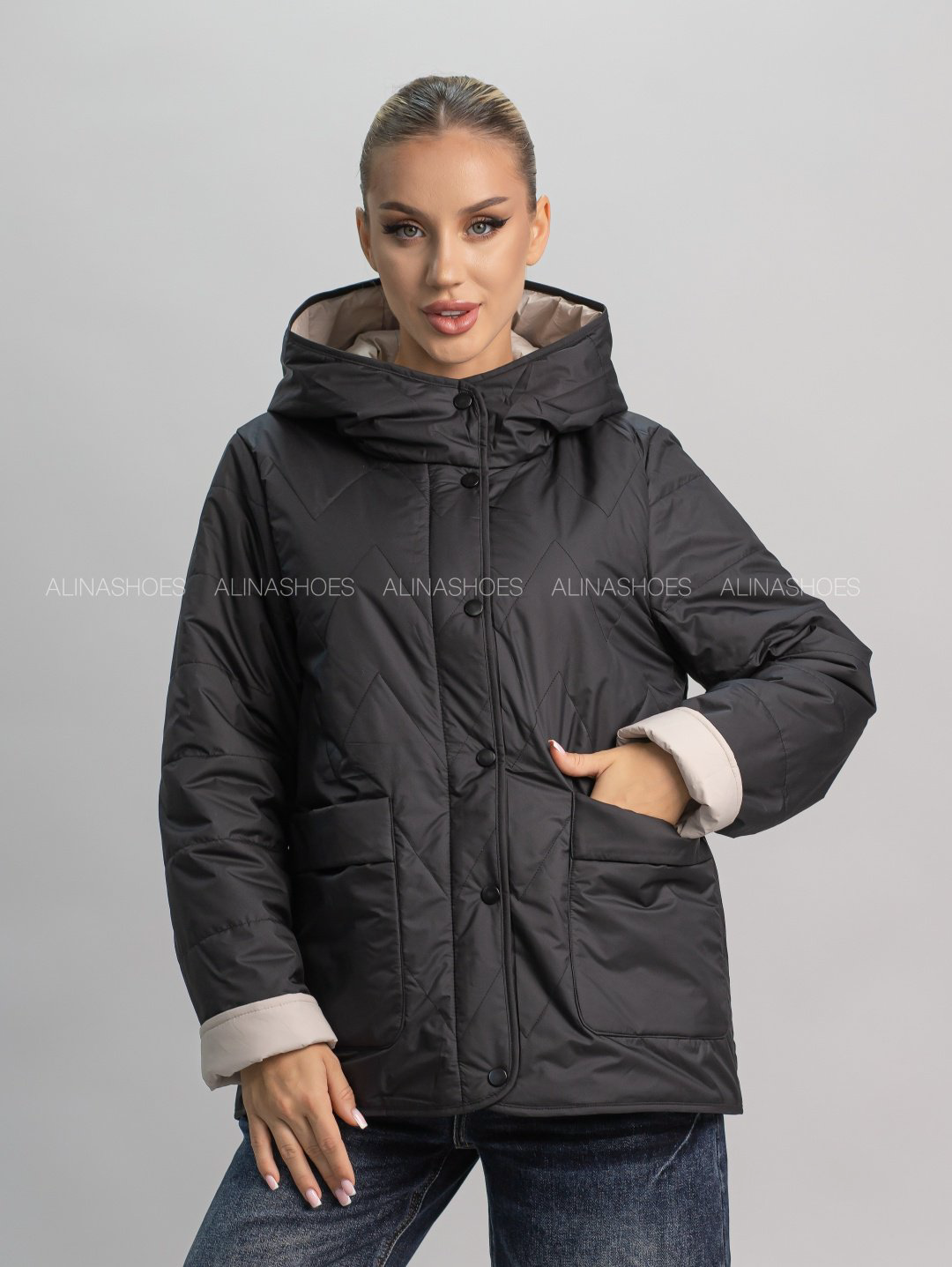 Демисезонная куртка alinashoes черный купить,NaN