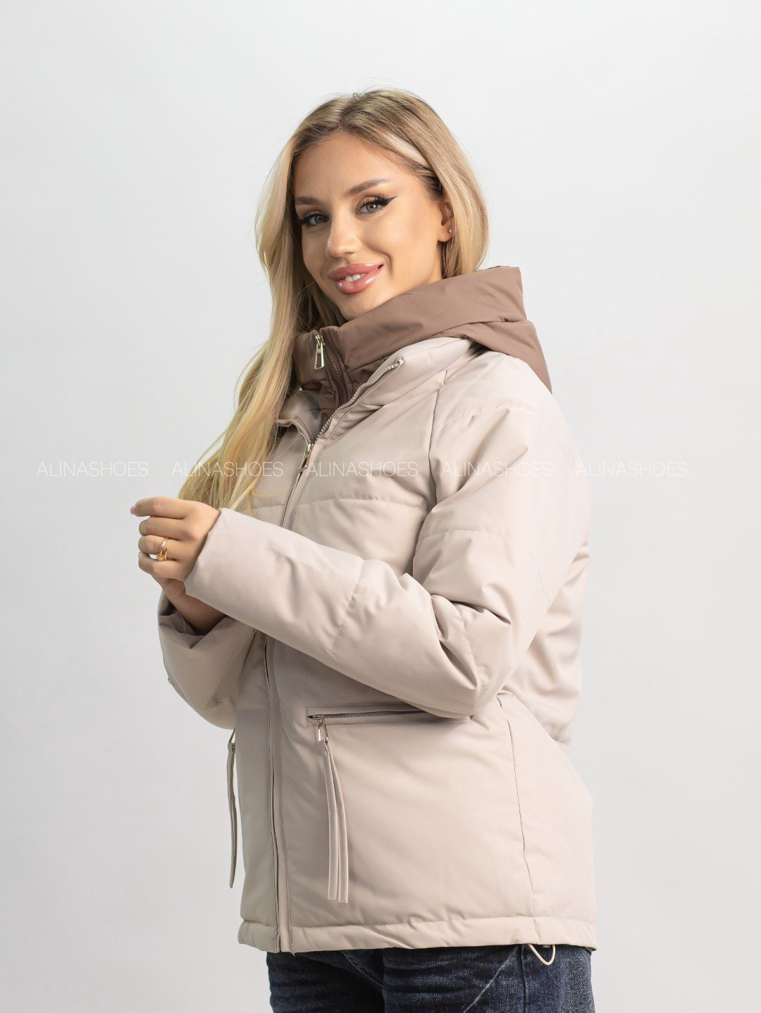 Демисезонная куртка alinashoes светло-бежевый купить,NaN