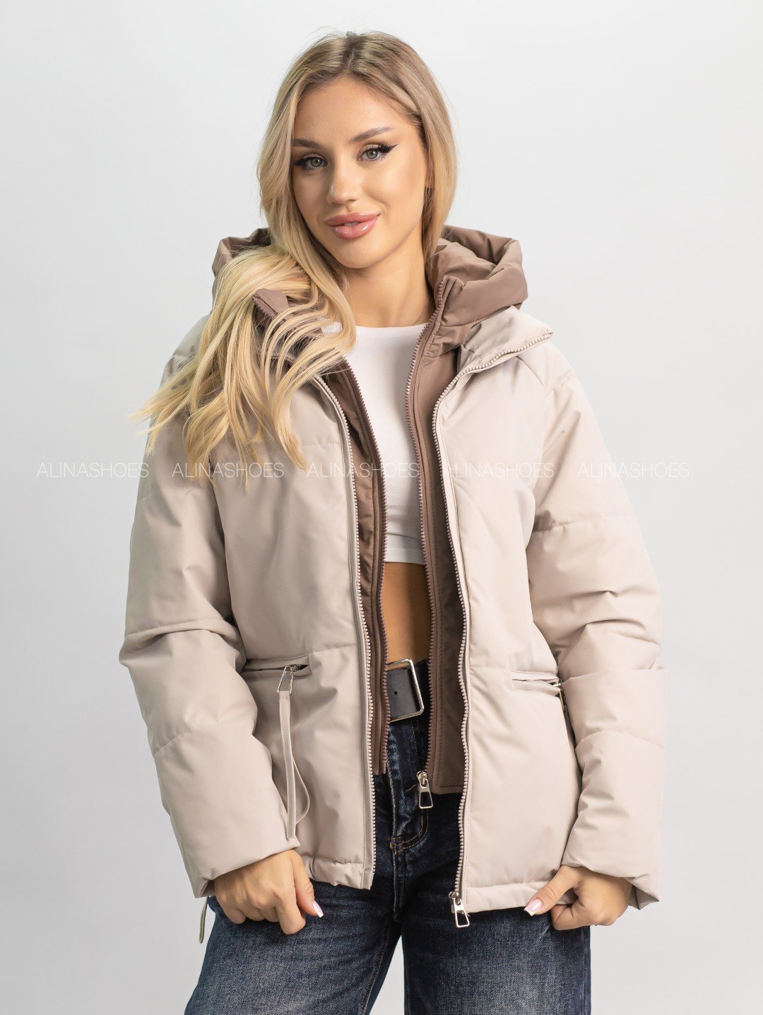 Демисезонная куртка alinashoes светло-бежевый купить,NaN