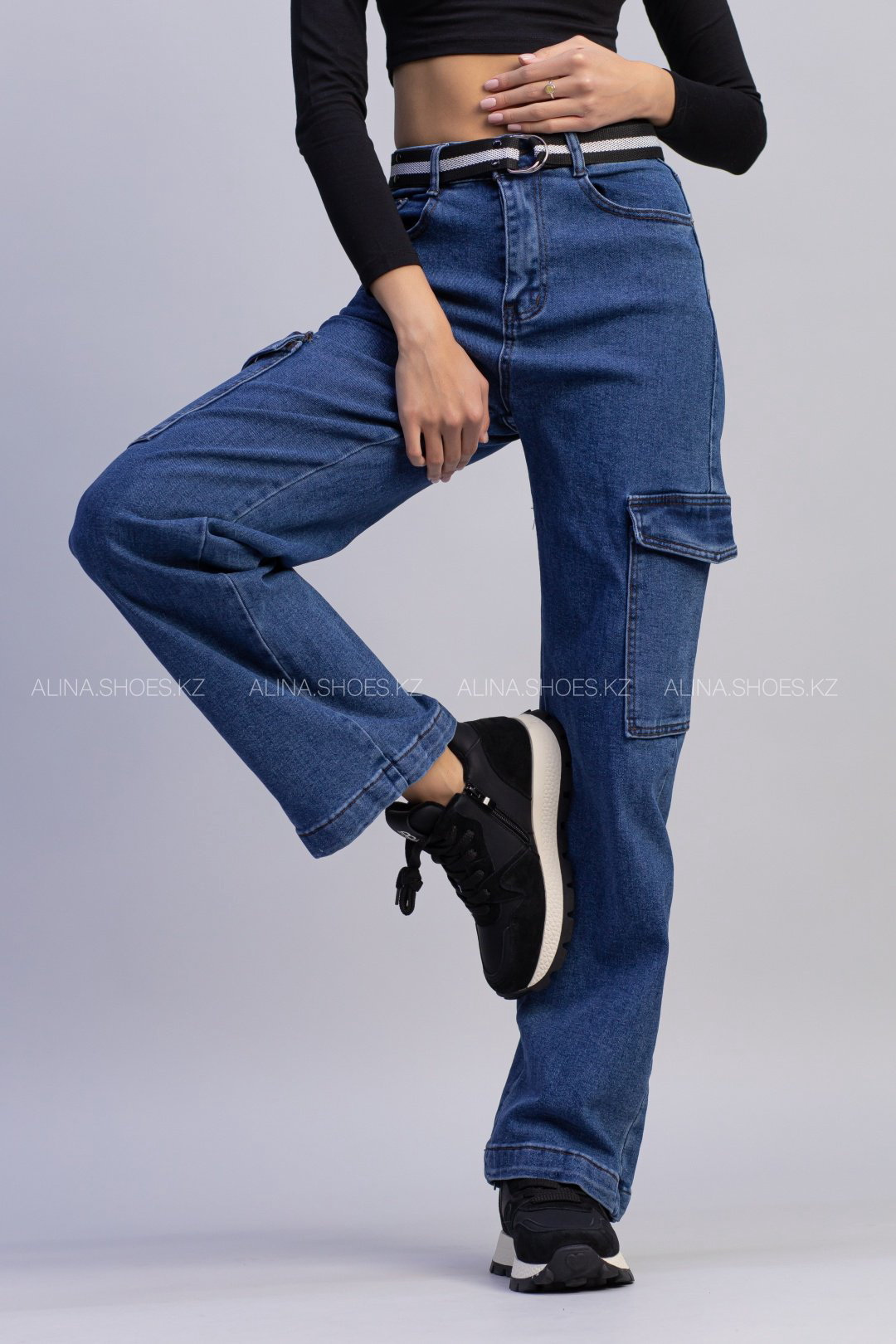 Джинсы прямые alinashoes синий купить,NaN