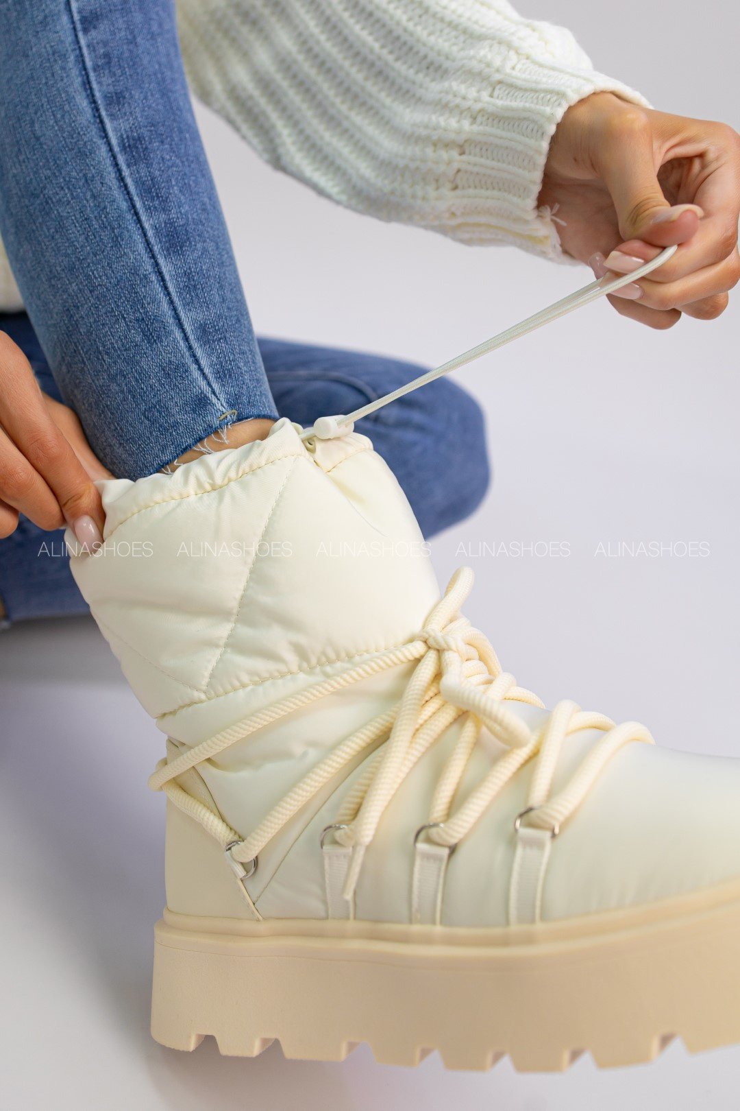 Дутики alinashoes бежевый купить,NaN