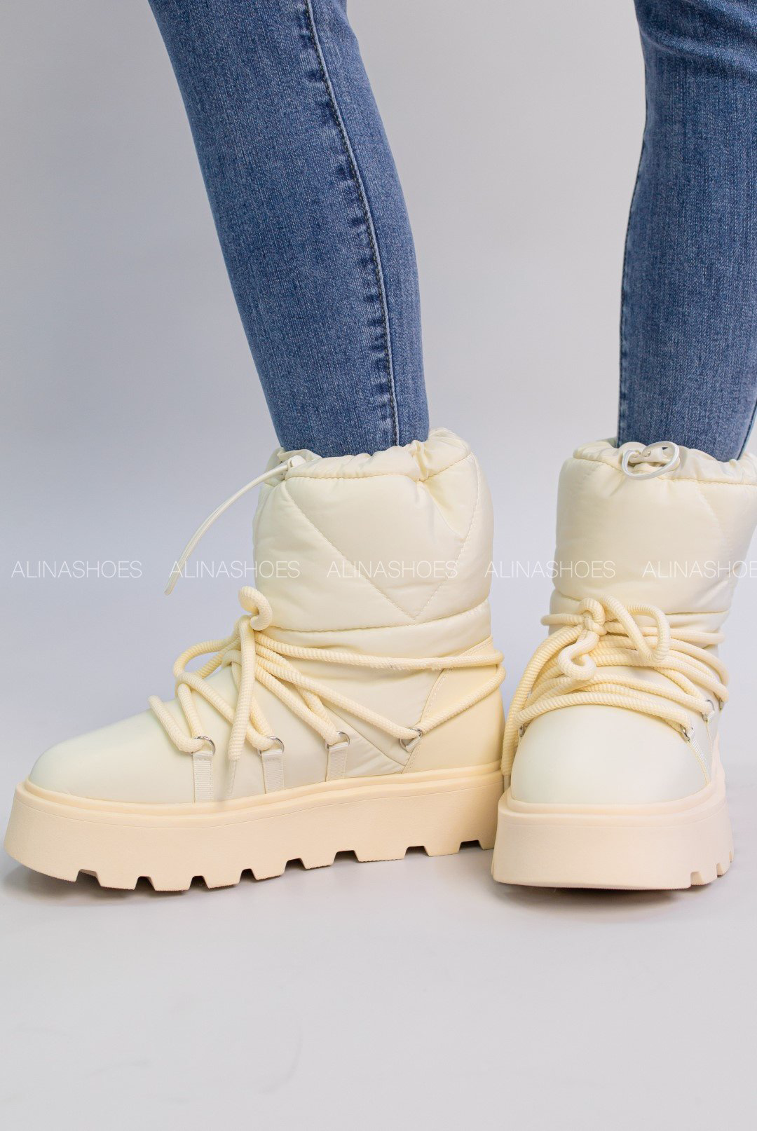 Дутики alinashoes бежевый купить,NaN