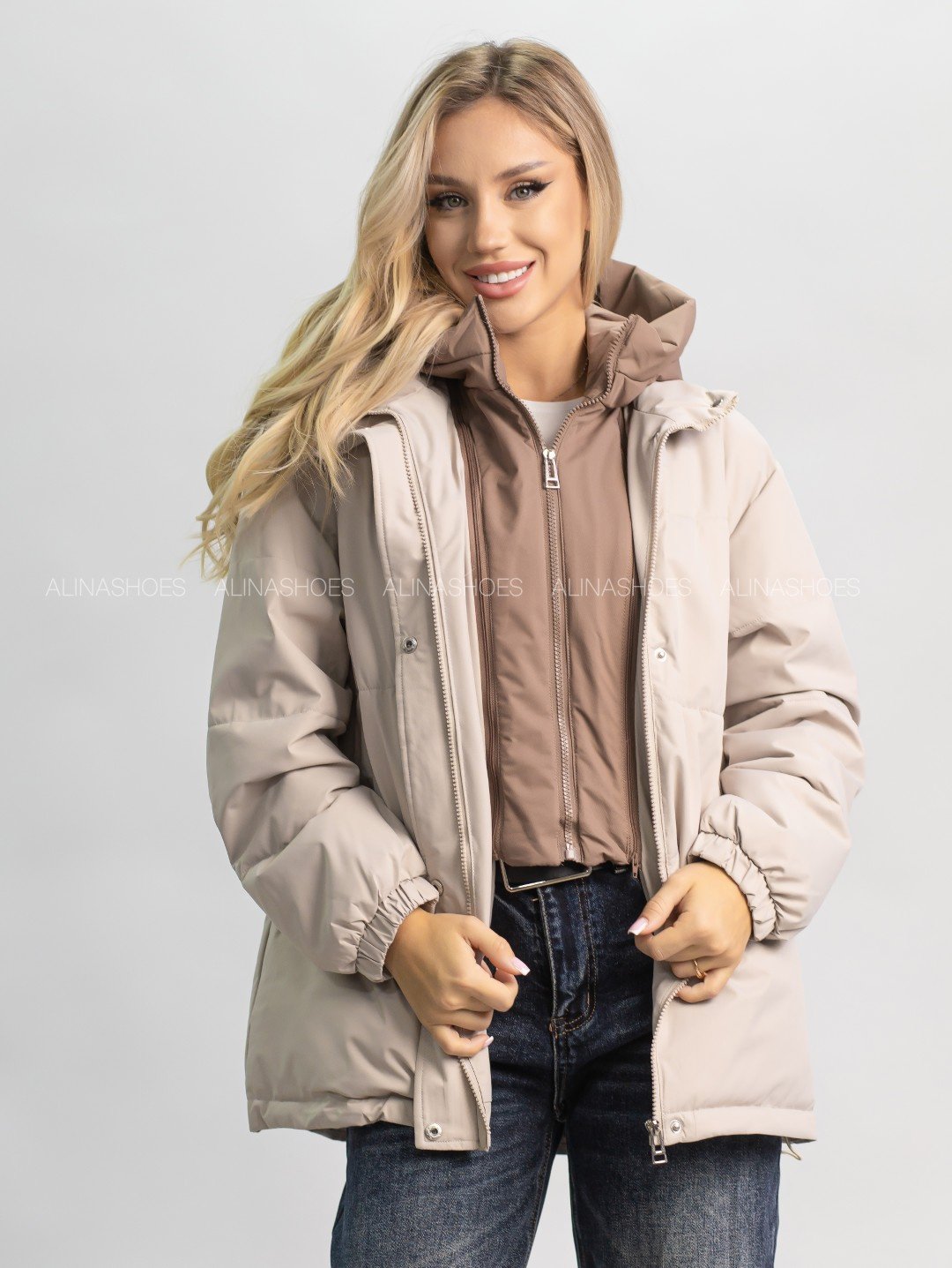 Демисезонная куртка alinashoes светло-бежевый купить,NaN