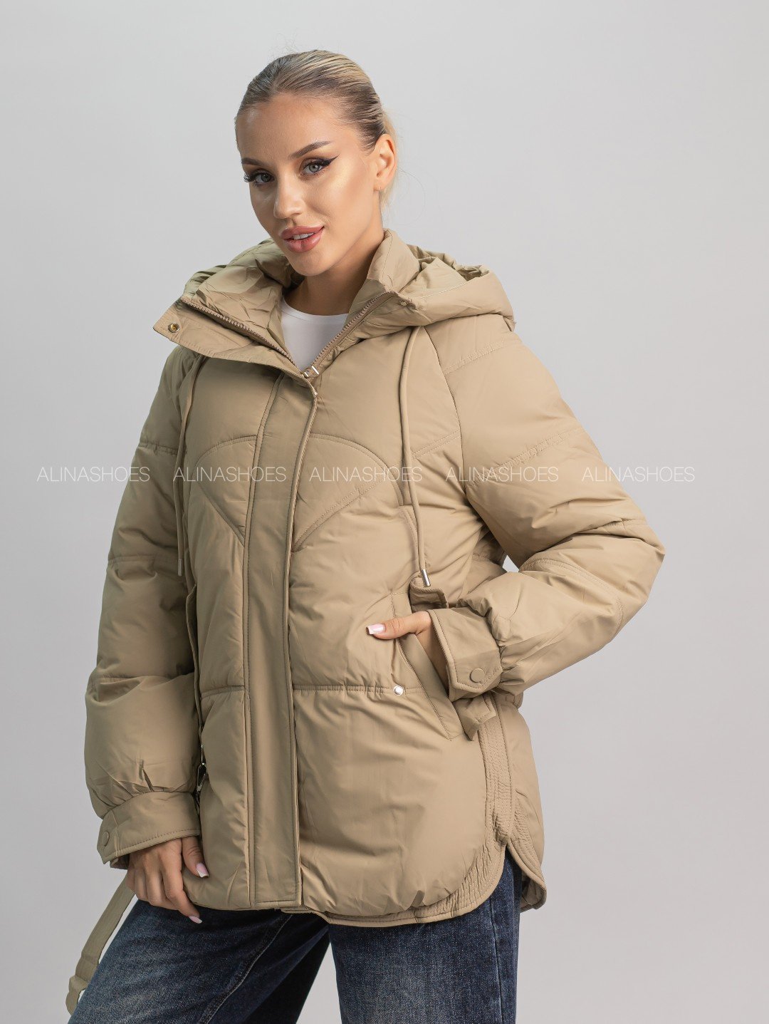 Зимняя куртка alinashoes темно-бежевый купить,NaN