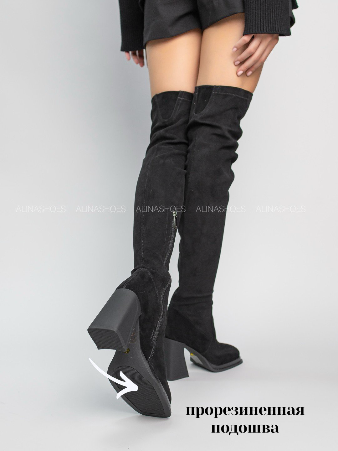 Ботфорты alinashoes black 39 купить,NaN