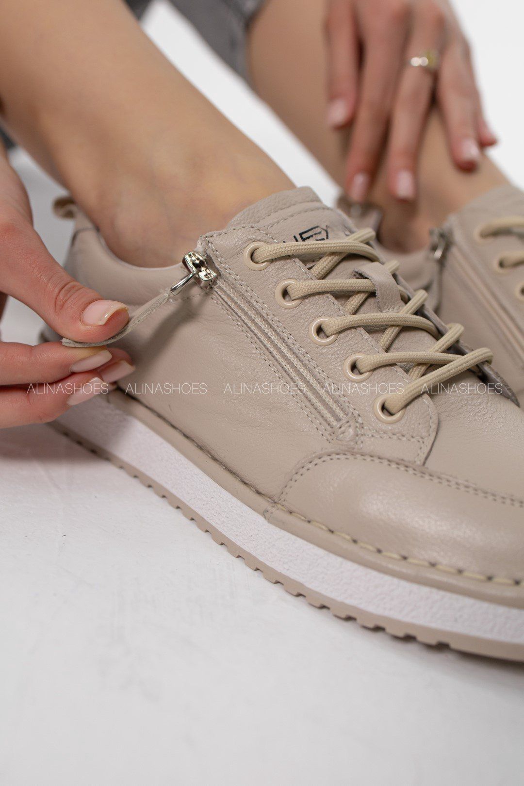 Кеды alinashoes бежевый купить,NaN