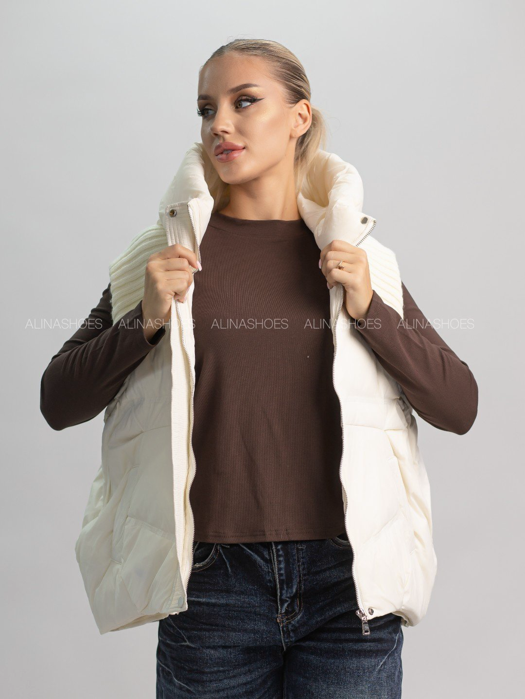 Жилет alinashoes айвори купить,NaN