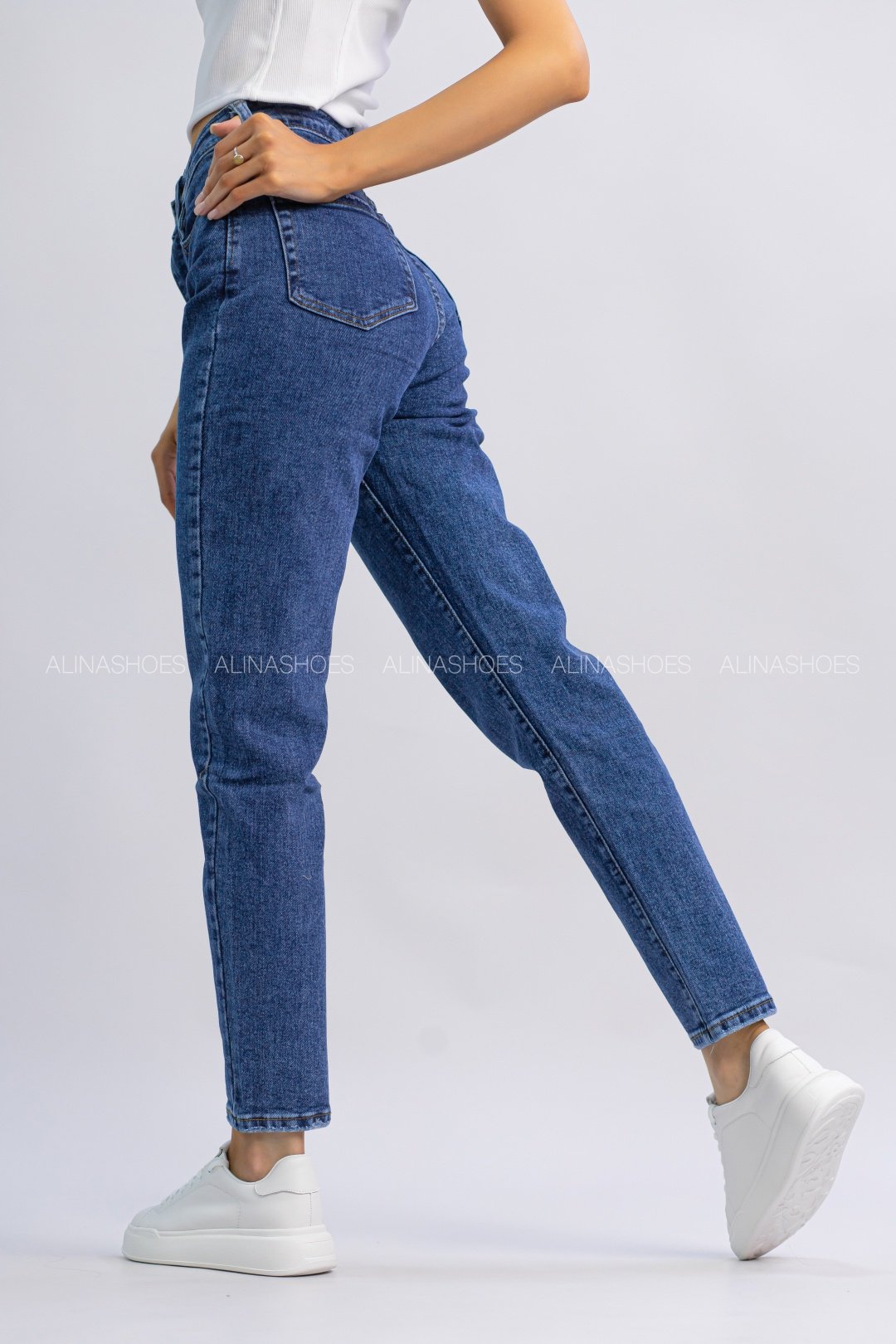 Джинсы джинсы-мом alinashoes синий купить,NaN