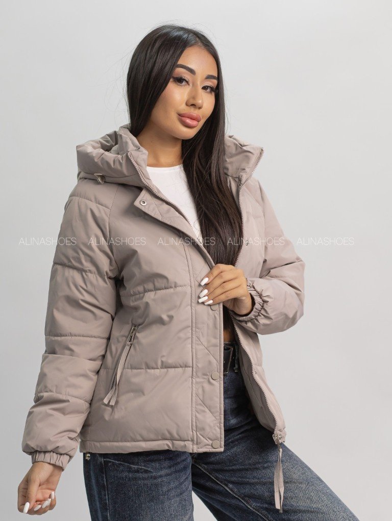 Демисезонная куртка alinashoes темно-бежевый купить,NaN