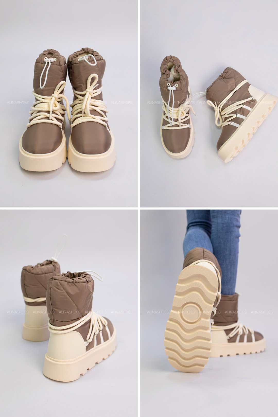 Дутики alinashoes коричневый купить,NaN