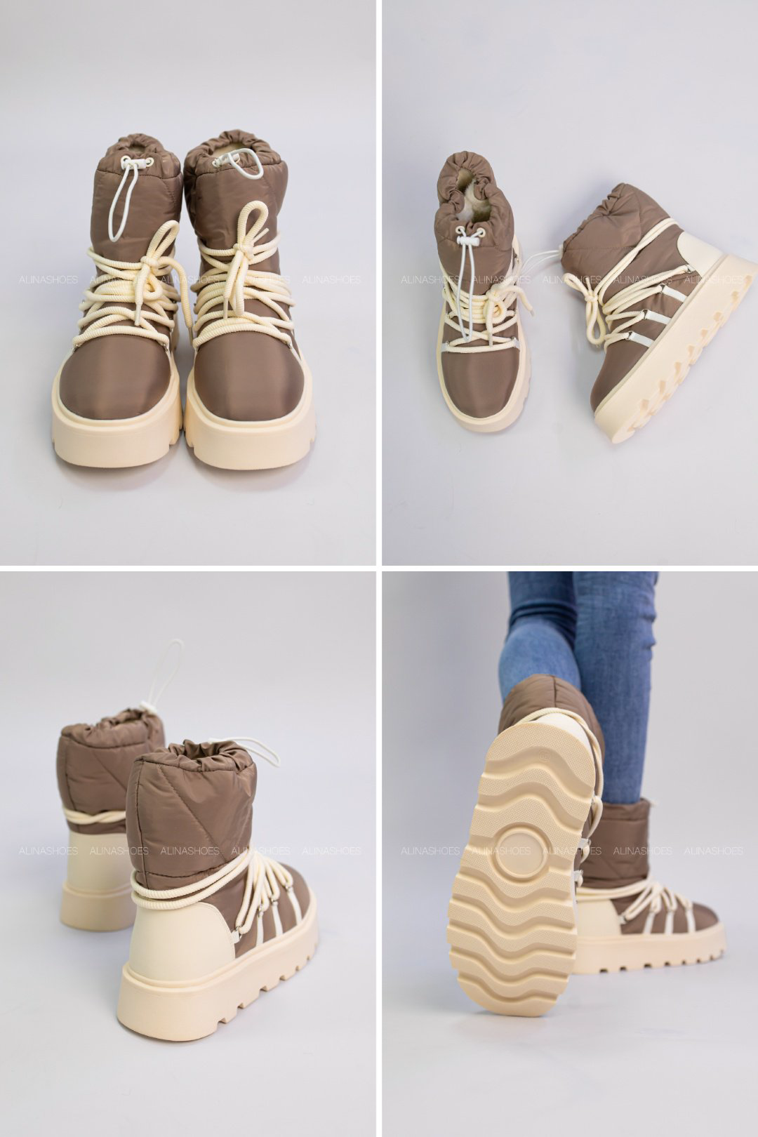 Дутики alinashoes коричневый купить,NaN