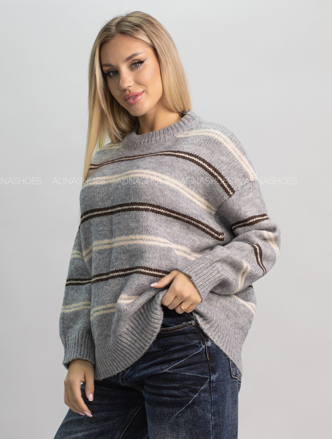 Джемпер alinashoes серый купить,NaN