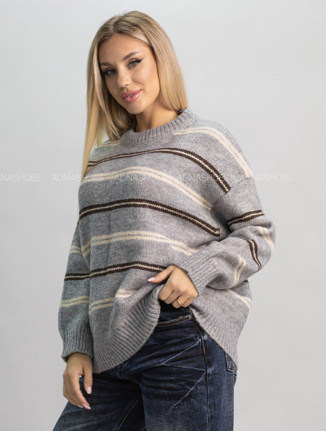 Джемпер alinashoes серый купить,NaN