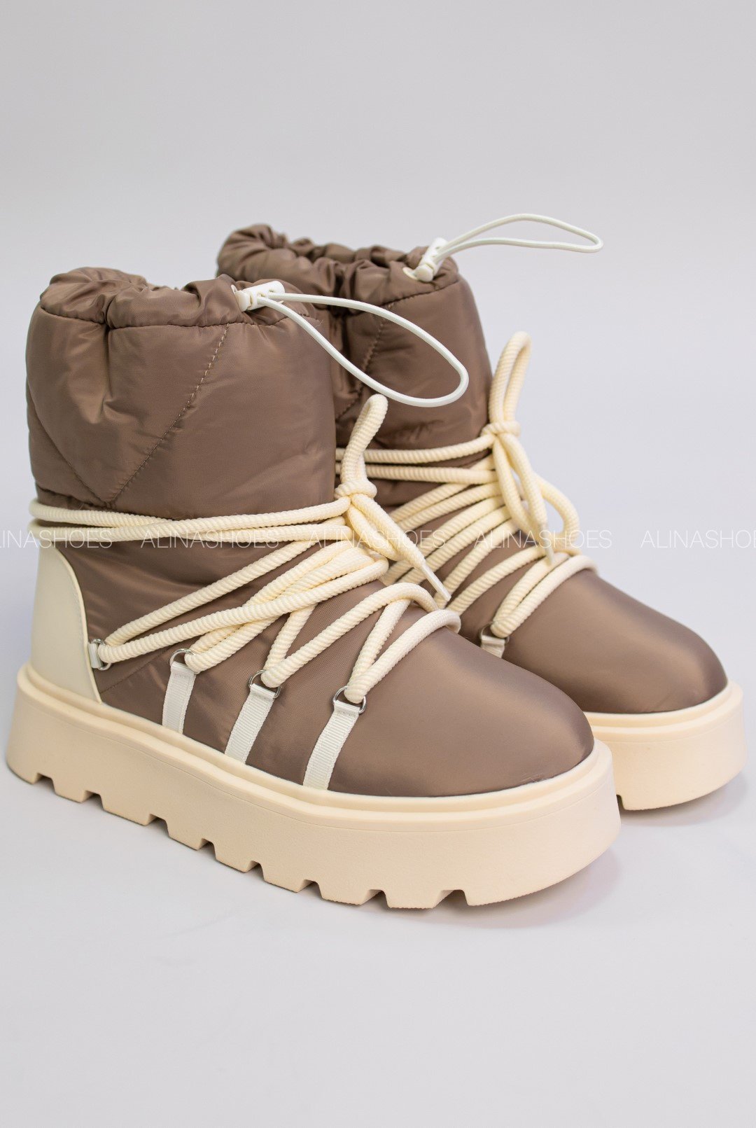 Дутики alinashoes коричневый купить,NaN