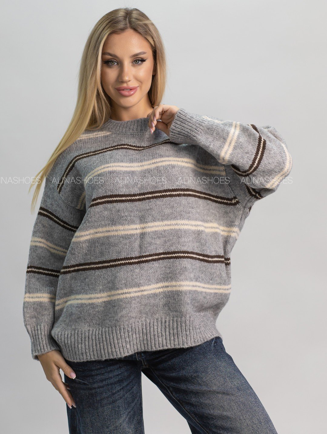 Джемпер alinashoes серый купить,NaN