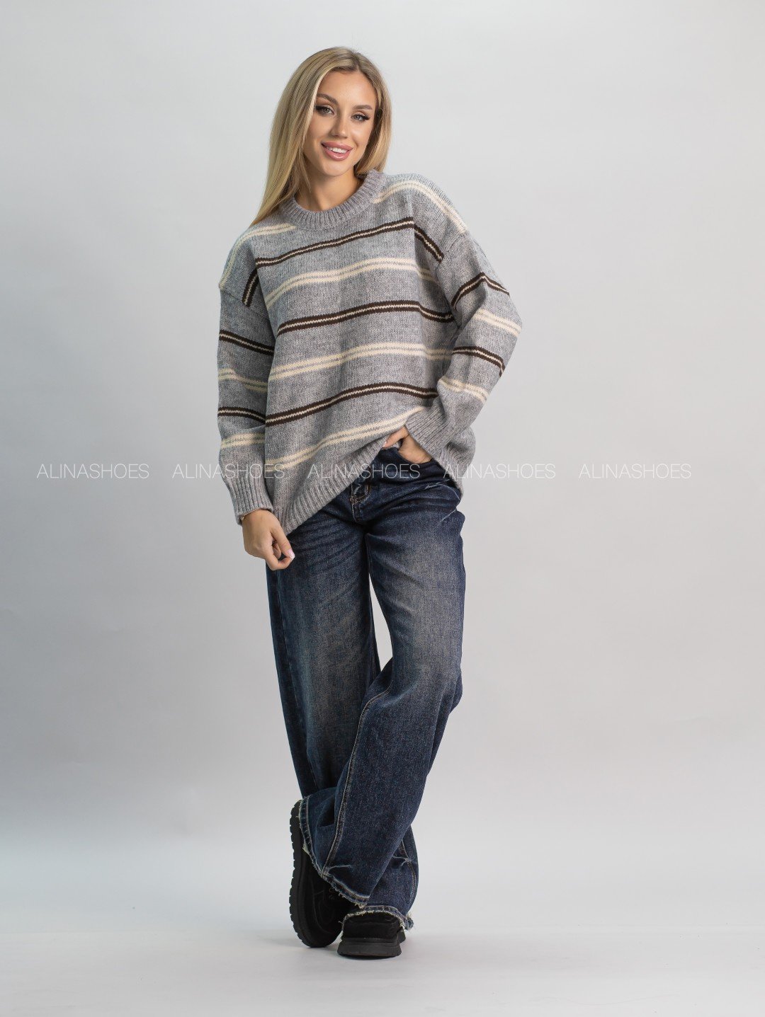 Джемпер alinashoes серый купить,NaN