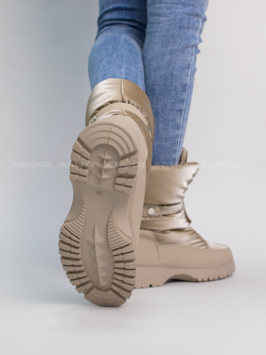 Дутики alinashoes бежевый купить,NaN