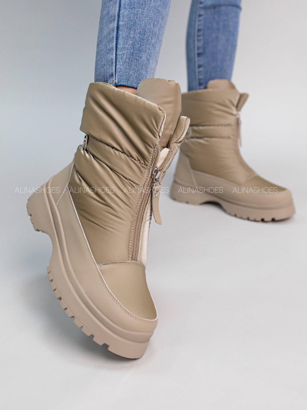 Дутики alinashoes бежевый купить,NaN