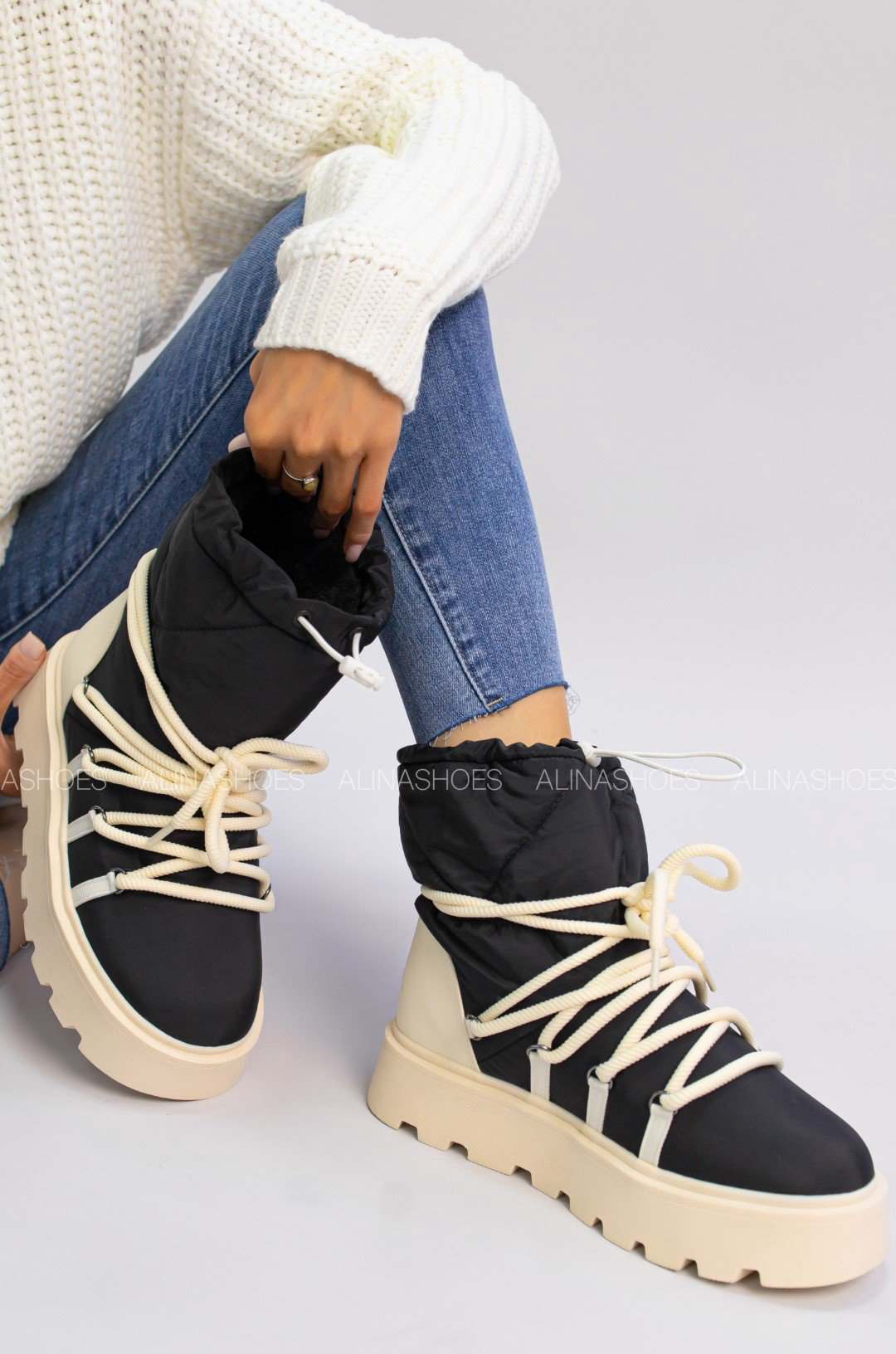 Дутики alinashoes черный купить,NaN