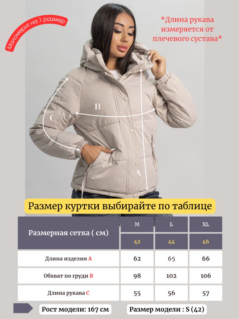 Демисезонная куртка alinashoes светло-бежевый купить,NaN
