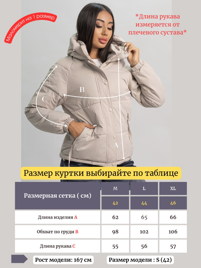 Демисезонная куртка alinashoes светло-бежевый купить,NaN