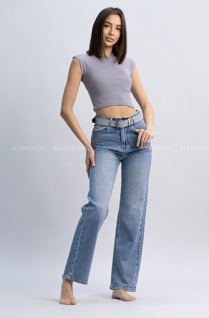 Джинсы прямые alinashoes голубой купить,NaN