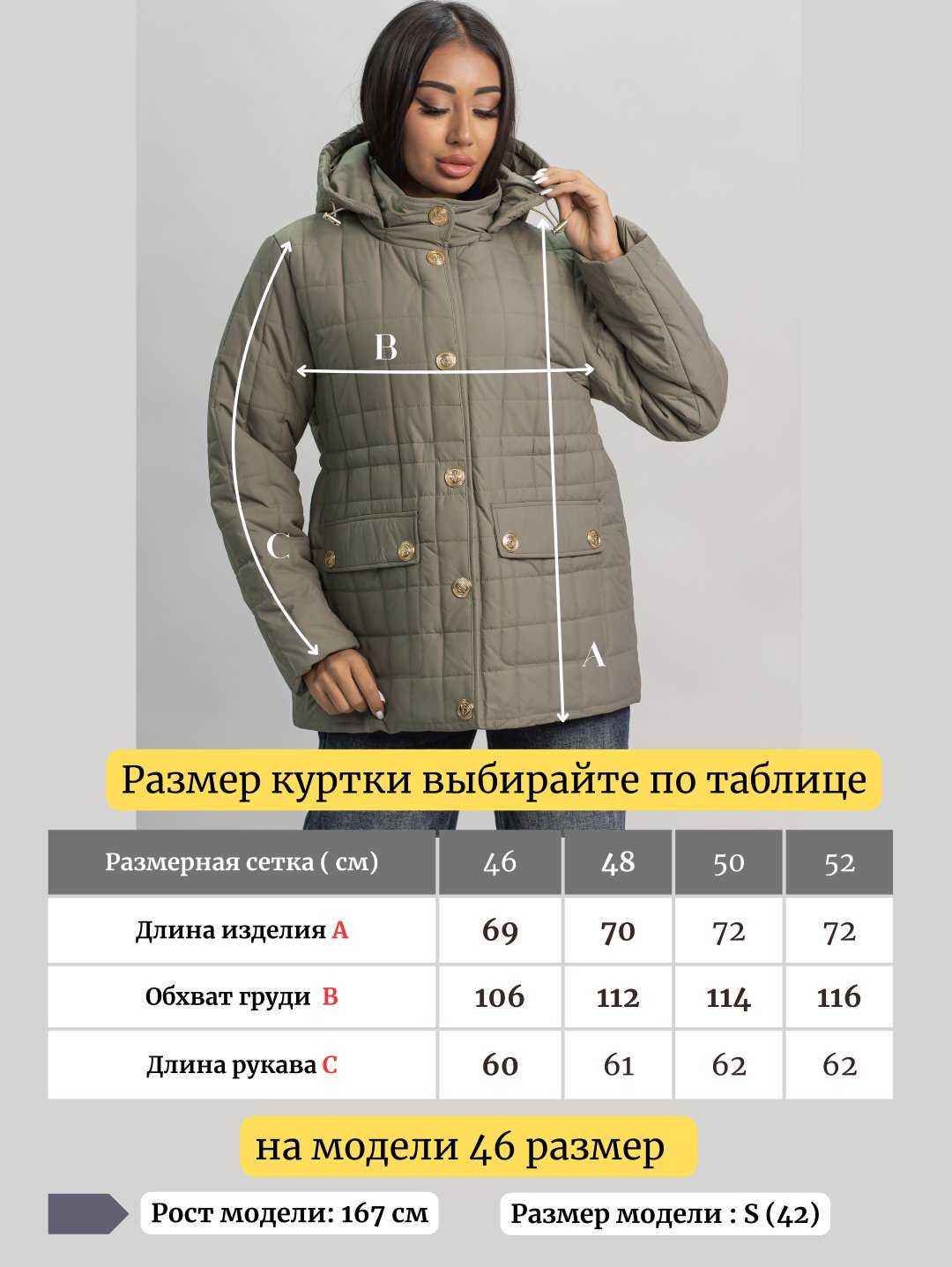 Демисезонная куртка alinashoes хаки купить,NaN
