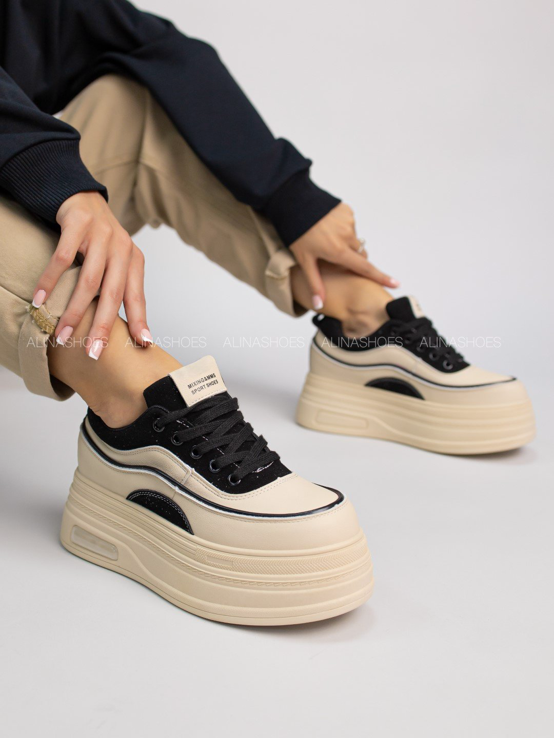 Кроссовки alinashoes кроссовки бежевый купить,NaN