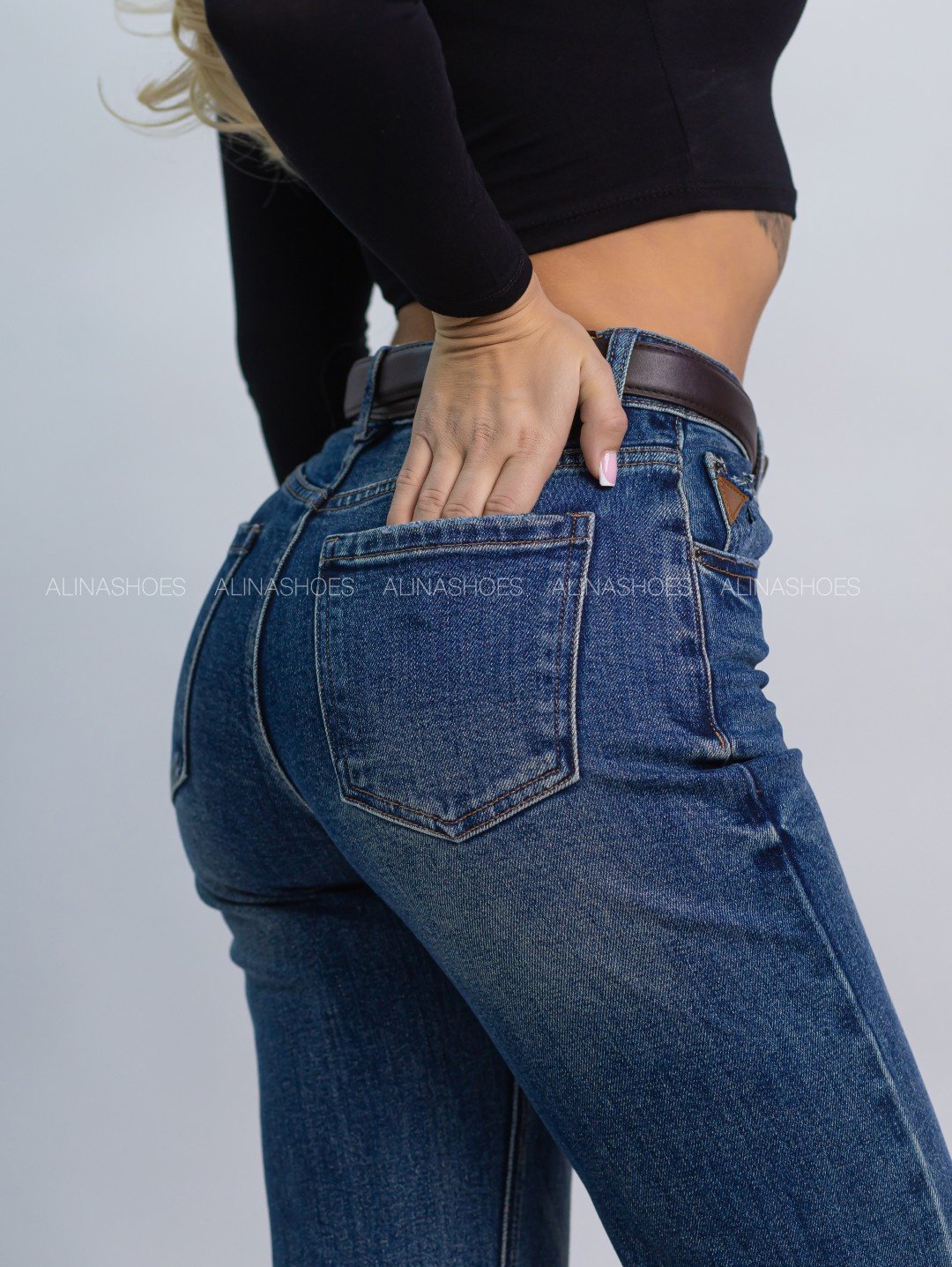 Джинсы прямые alinashoes синий купить,NaN