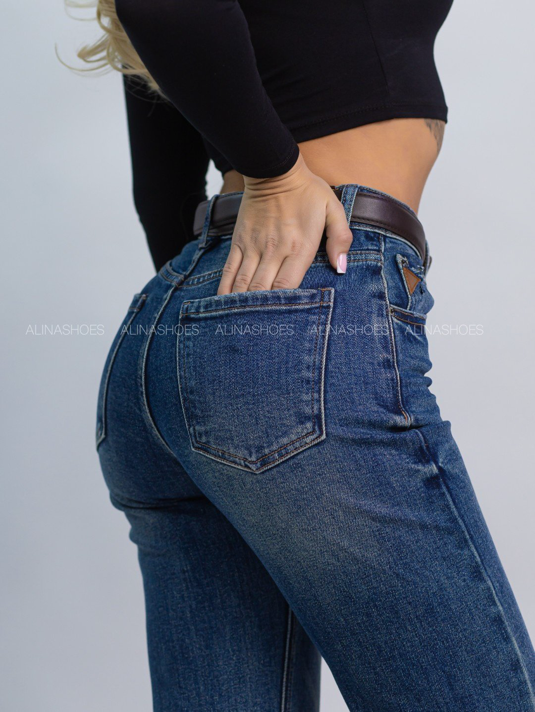 Джинсы прямые alinashoes синий купить,NaN