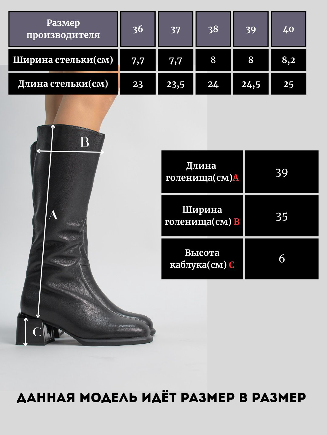 Сапоги alinashoes black 40 купить,NaN