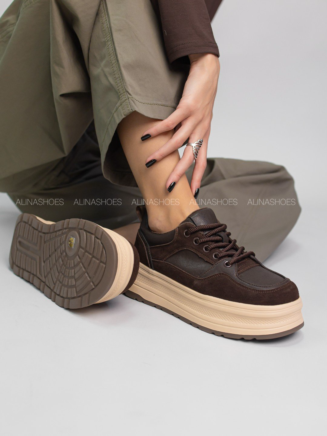 Кроссовки alinashoes кроссовки коричневый купить,NaN