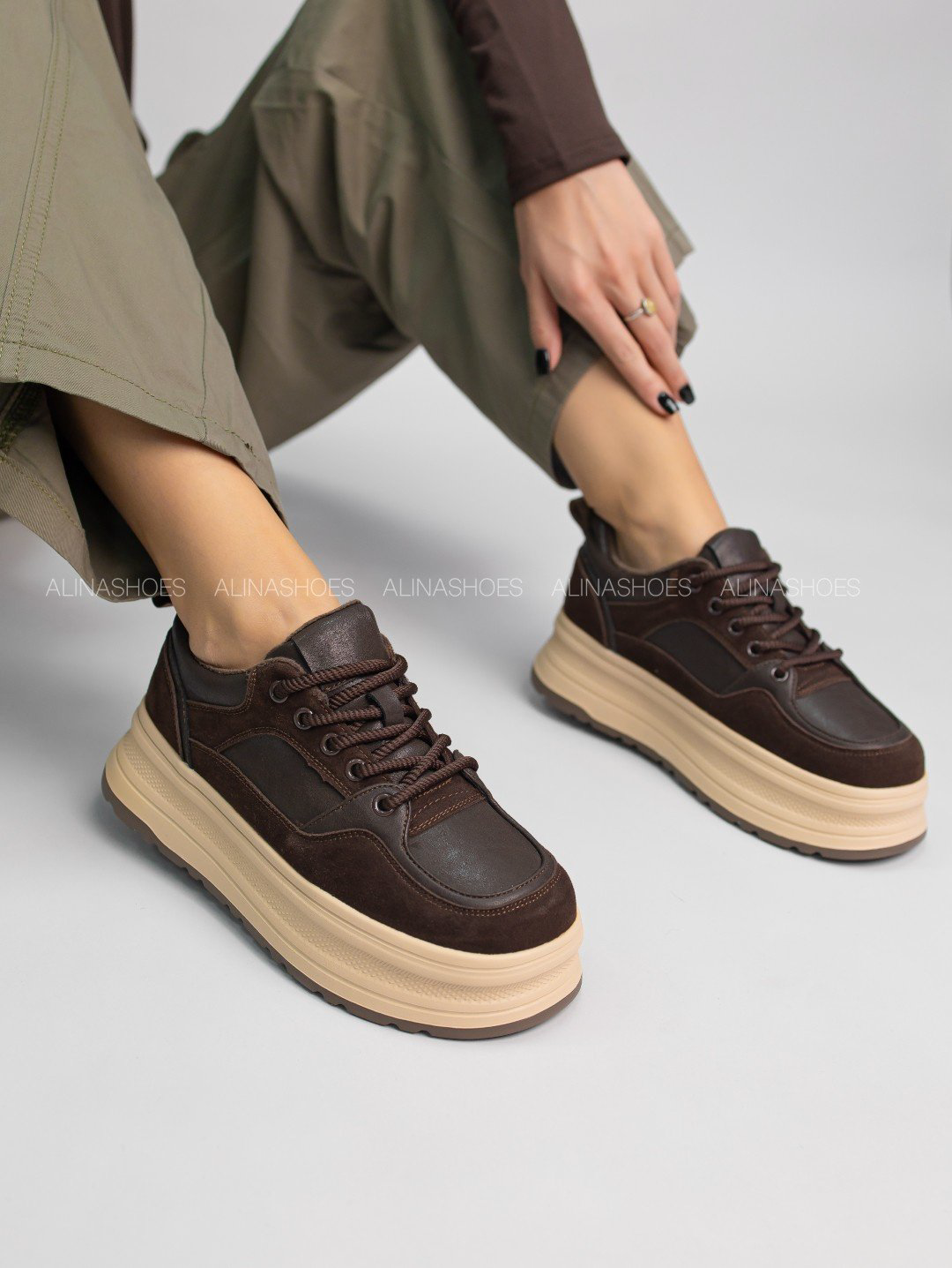 Кроссовки alinashoes кроссовки коричневый купить,NaN