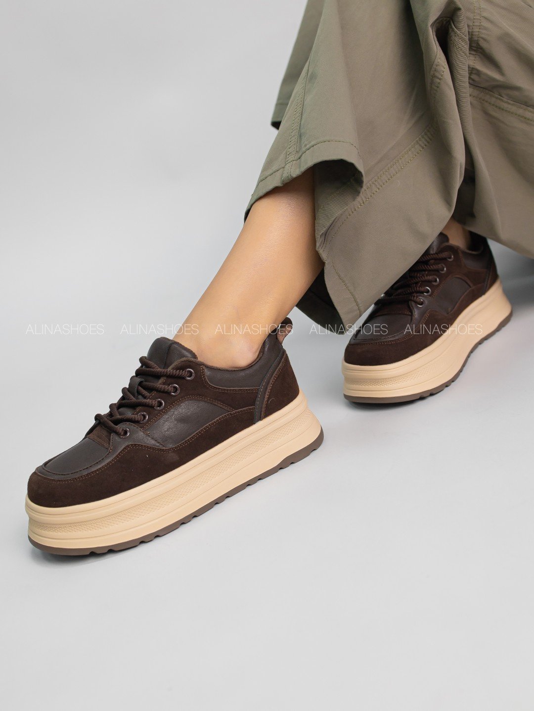 Кроссовки alinashoes кроссовки коричневый купить,NaN