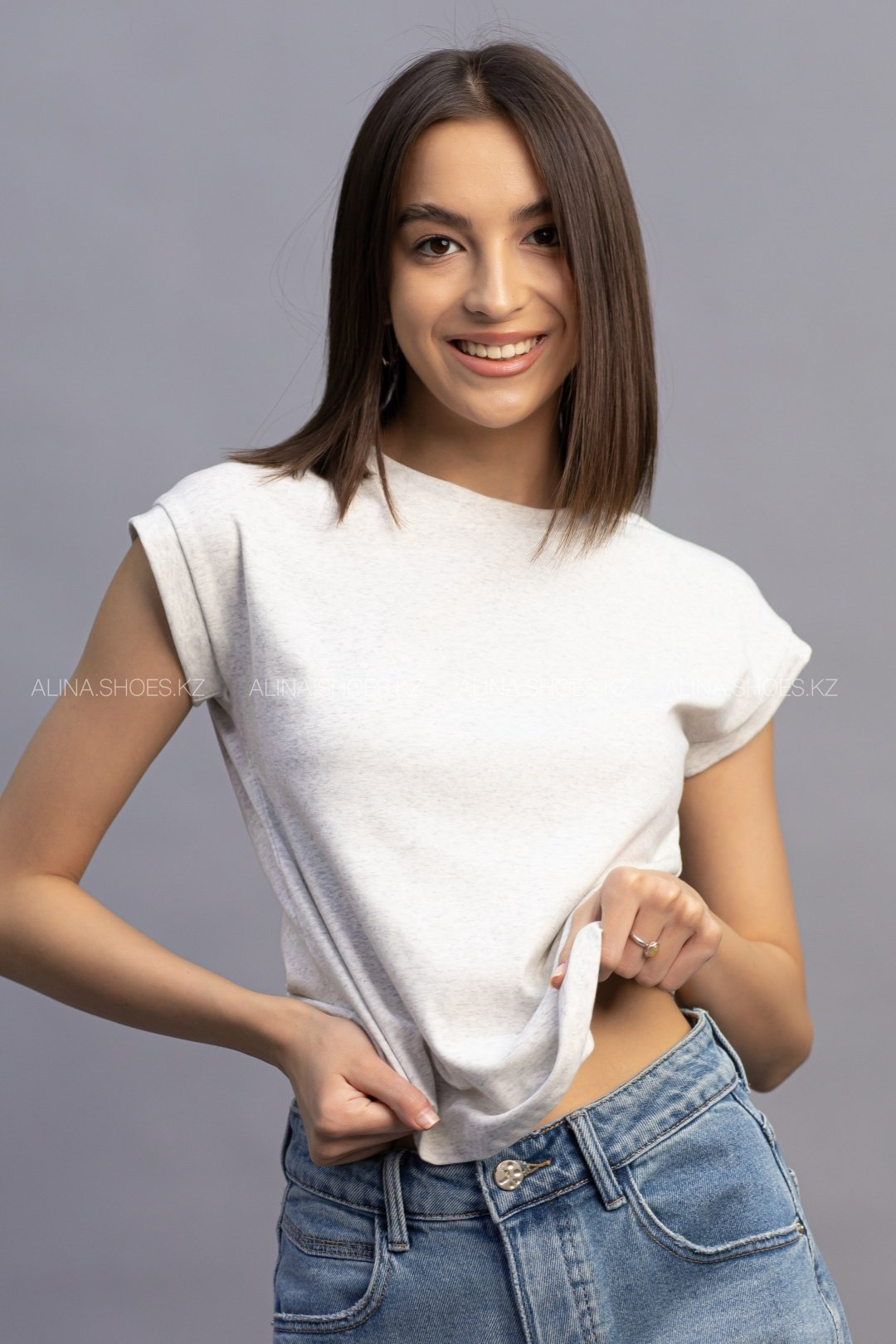 Футболка alinashoes без принта серая one size купить,NaN