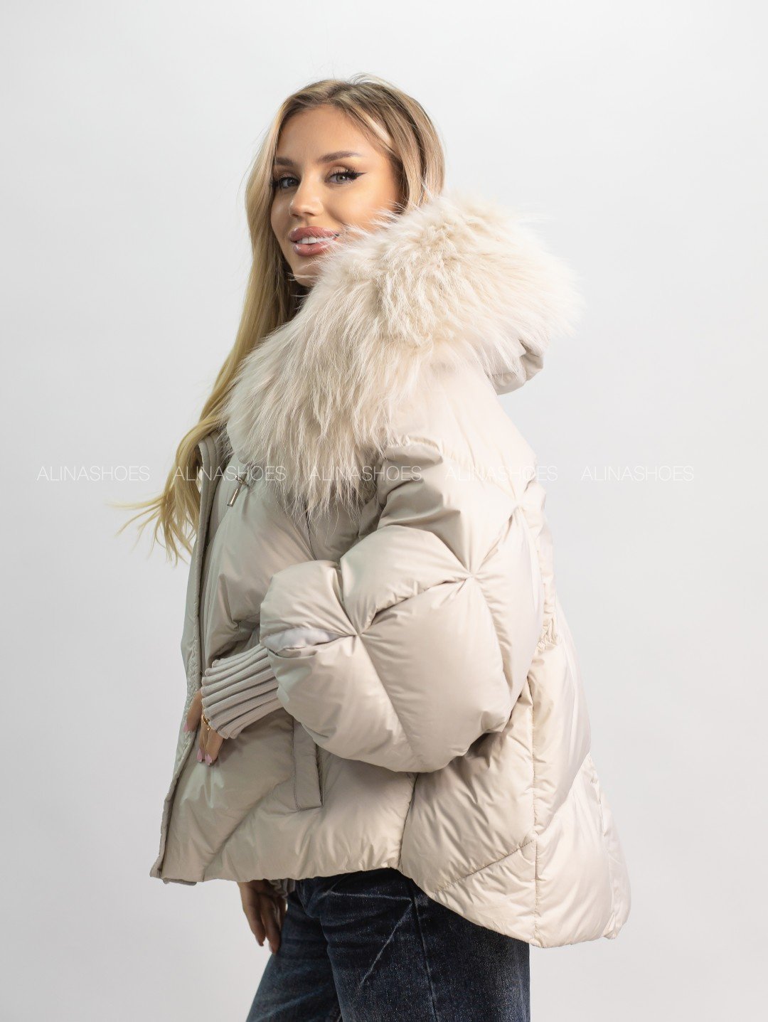 Пуховик alinashoes серый купить,NaN