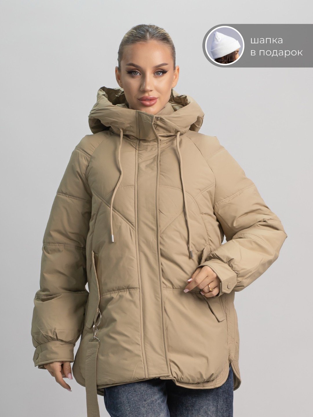 Зимняя куртка alinashoes темно-бежевый купить,NaN
