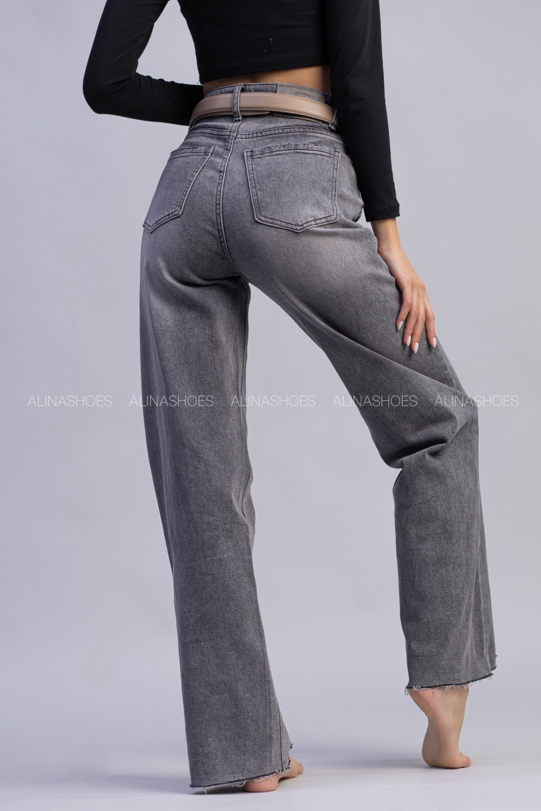 Джинсы прямые alinashoes серый купить,NaN