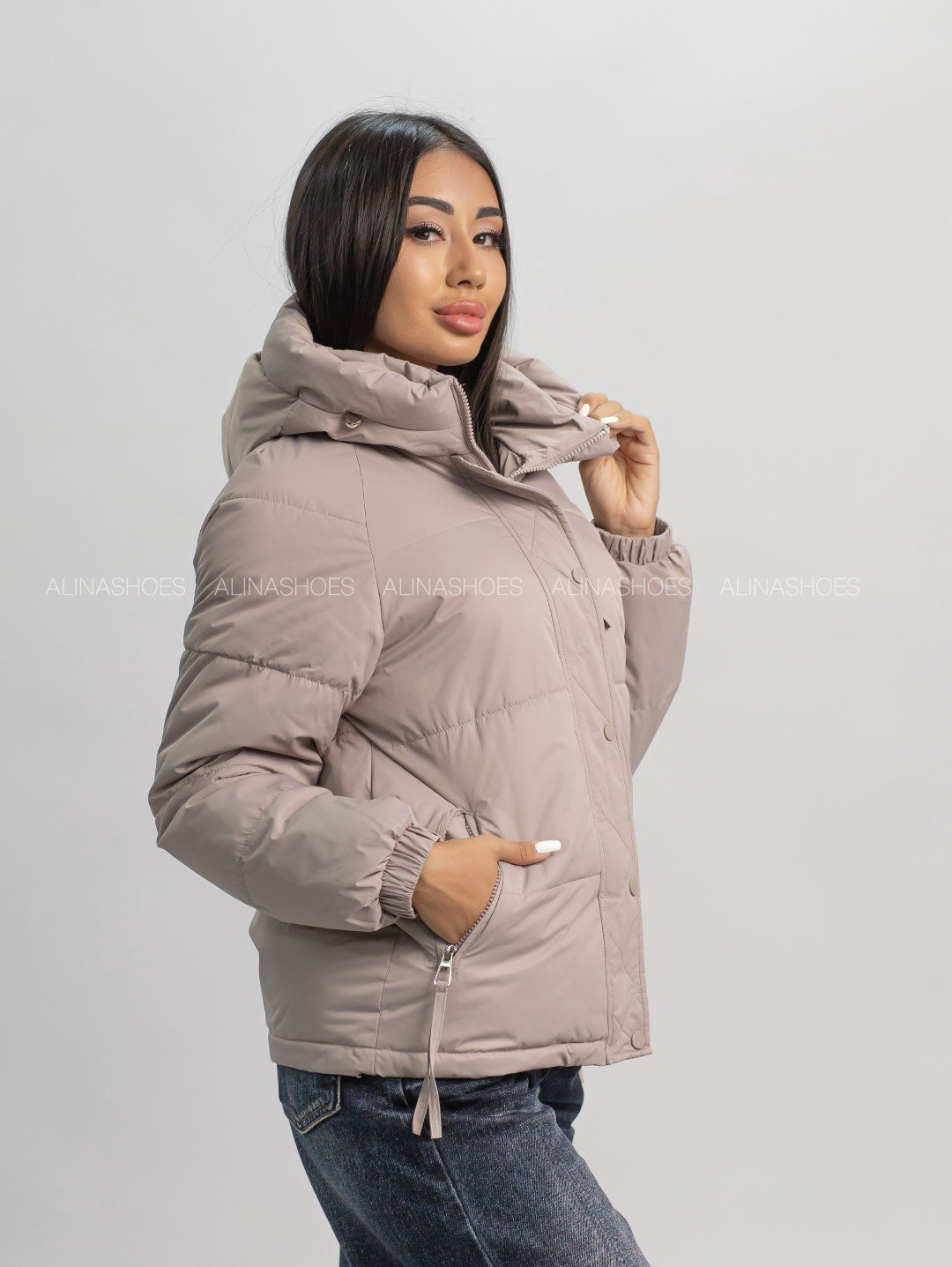 Демисезонная куртка alinashoes темно-бежевый купить,NaN