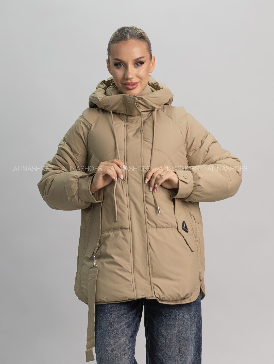 Зимняя куртка alinashoes темно-бежевый купить,NaN