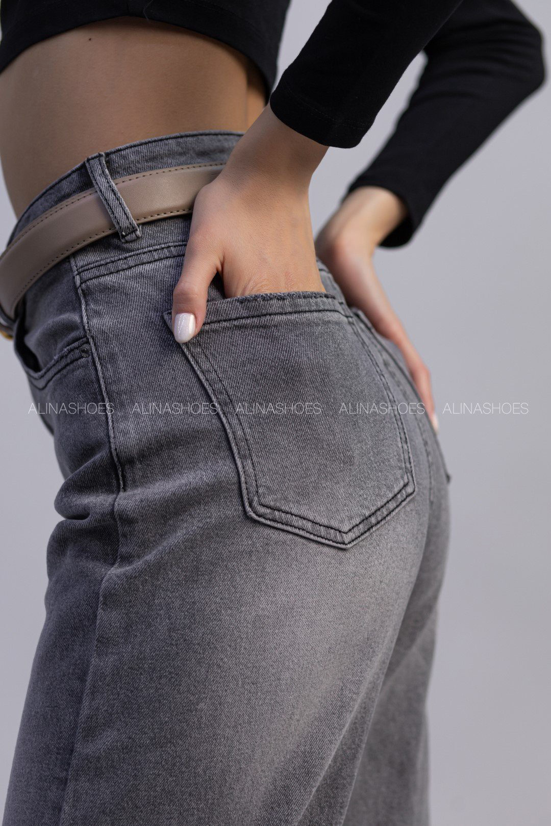 Джинсы прямые alinashoes серый купить,NaN