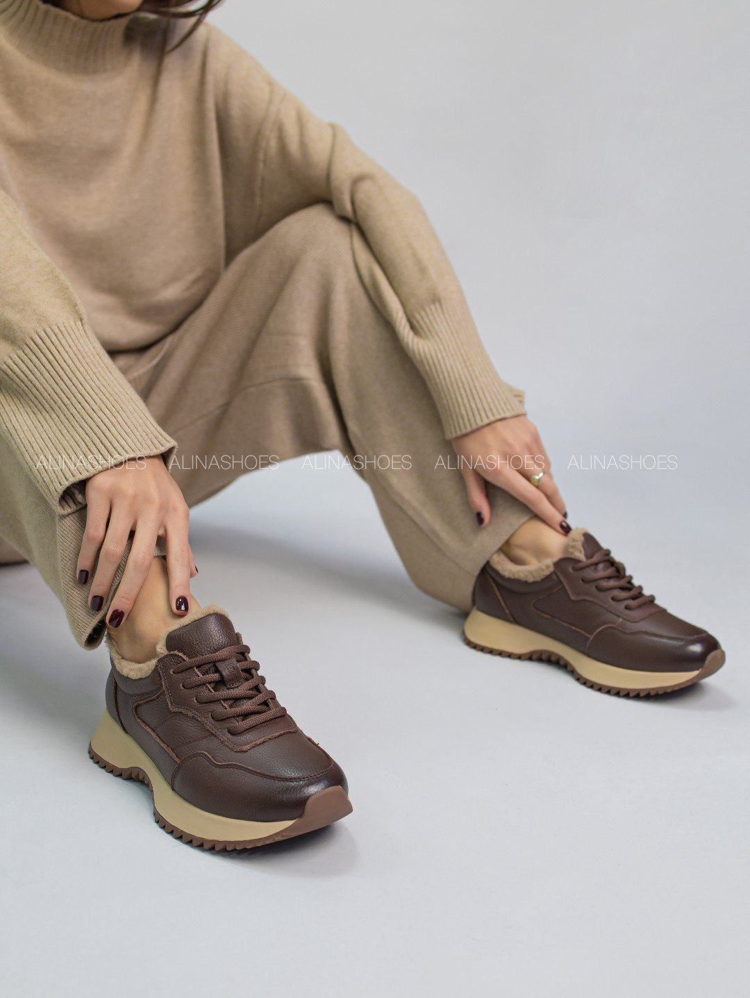 Кроссовки alinashoes коричневый купить,NaN
