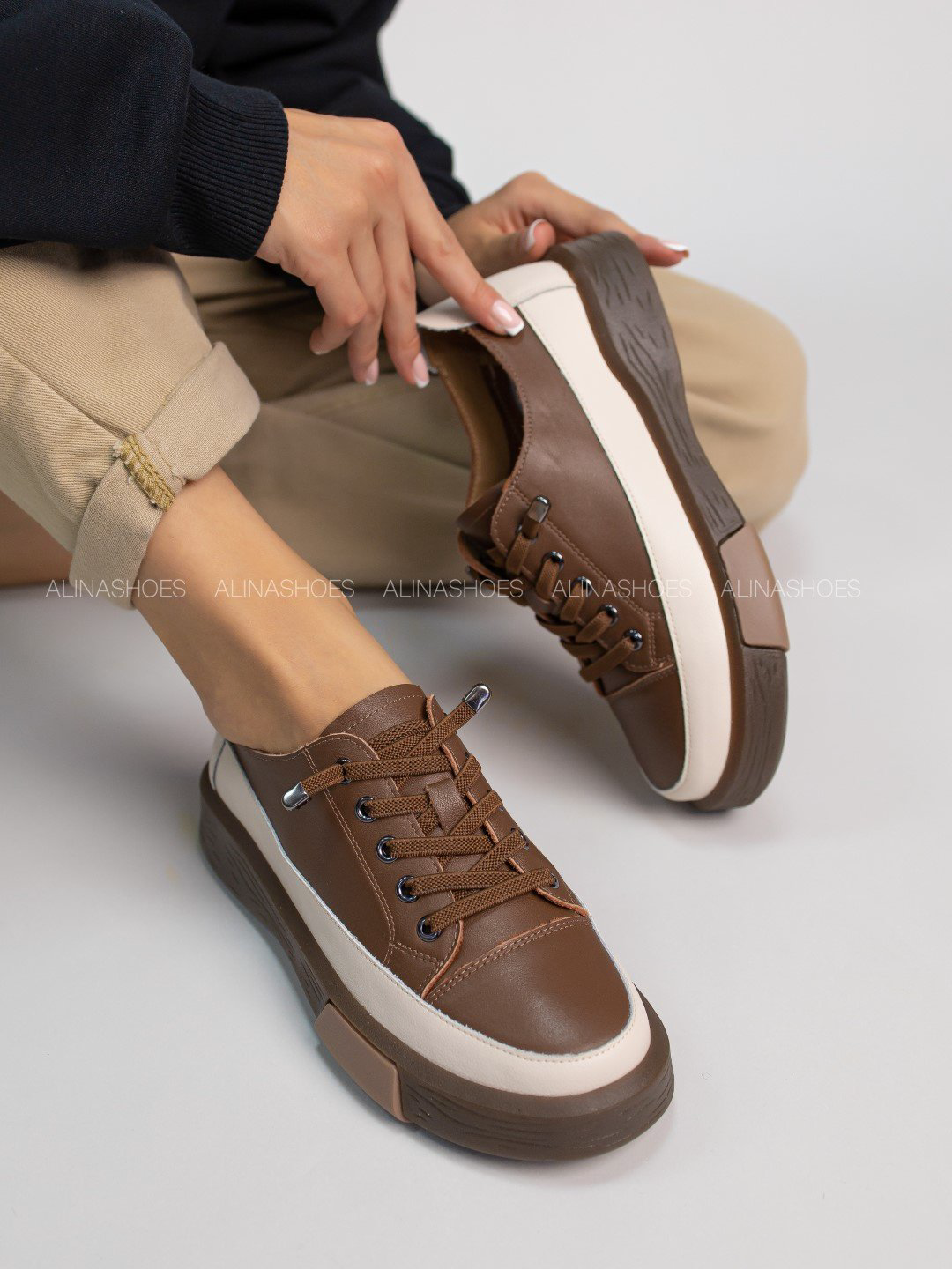 Кеды alinashoes кеды коричневый купить,NaN
