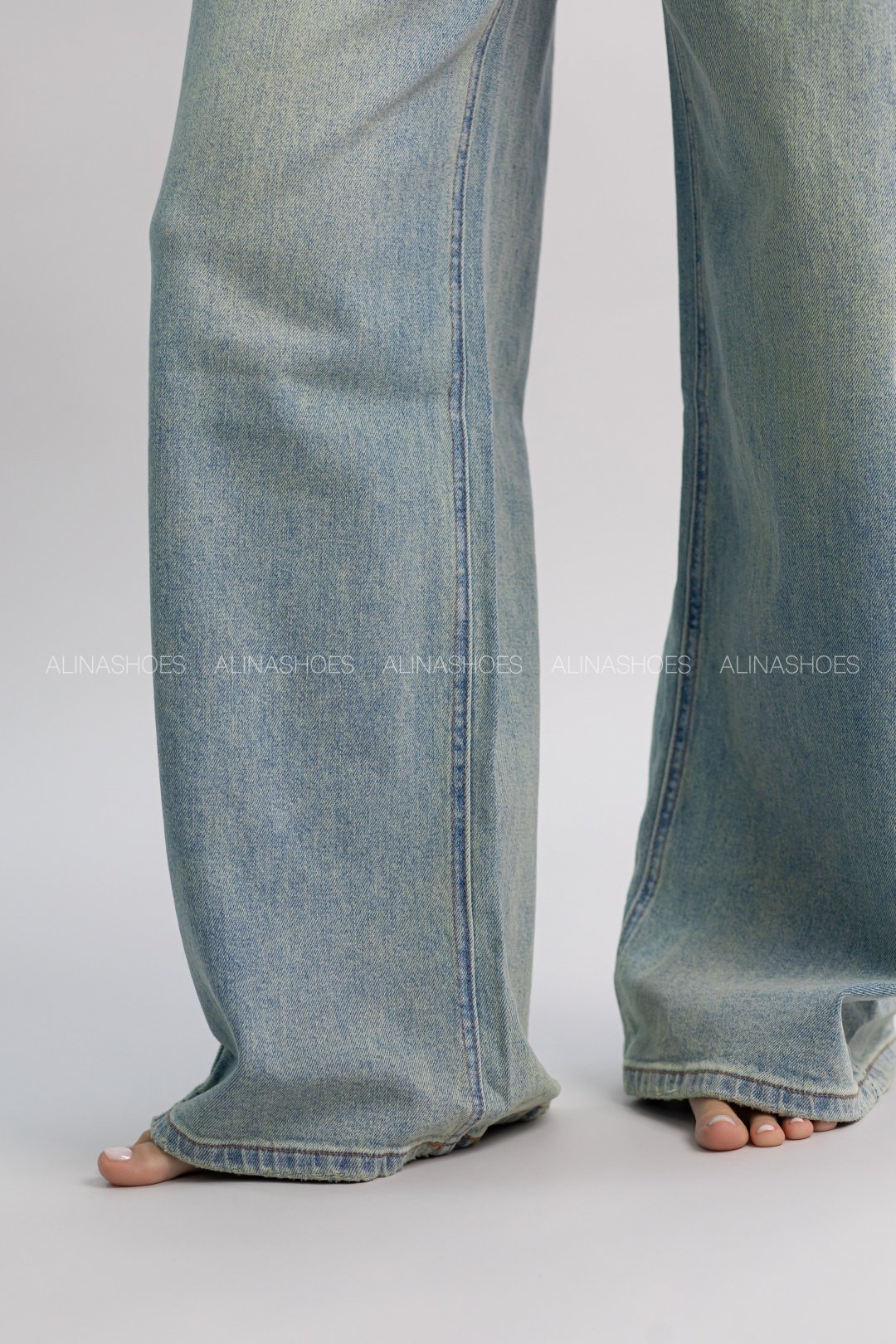 Джинсы палаццо alinashoes бирюзовый купить,NaN