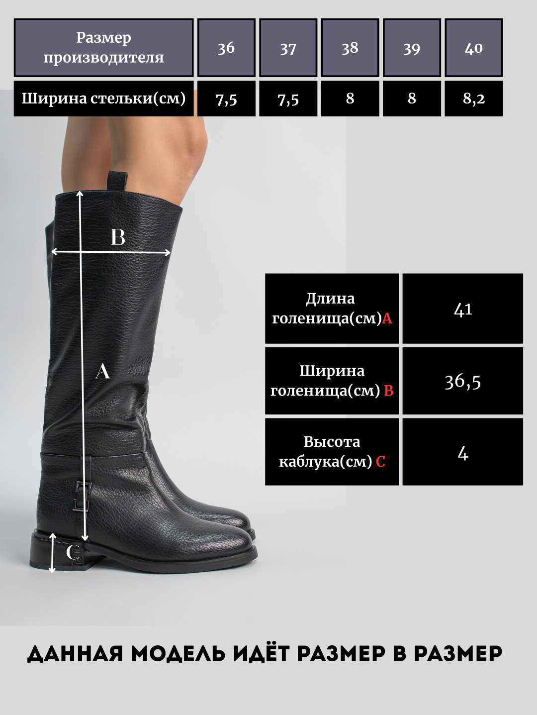 Сапоги alinashoes black 36 купить,NaN