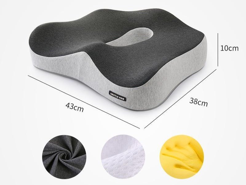 Ортопедическая подушка-сиденье 38x43 см, пена Tempur, пена с памятью формы, пена с эффектом памяти, пена
