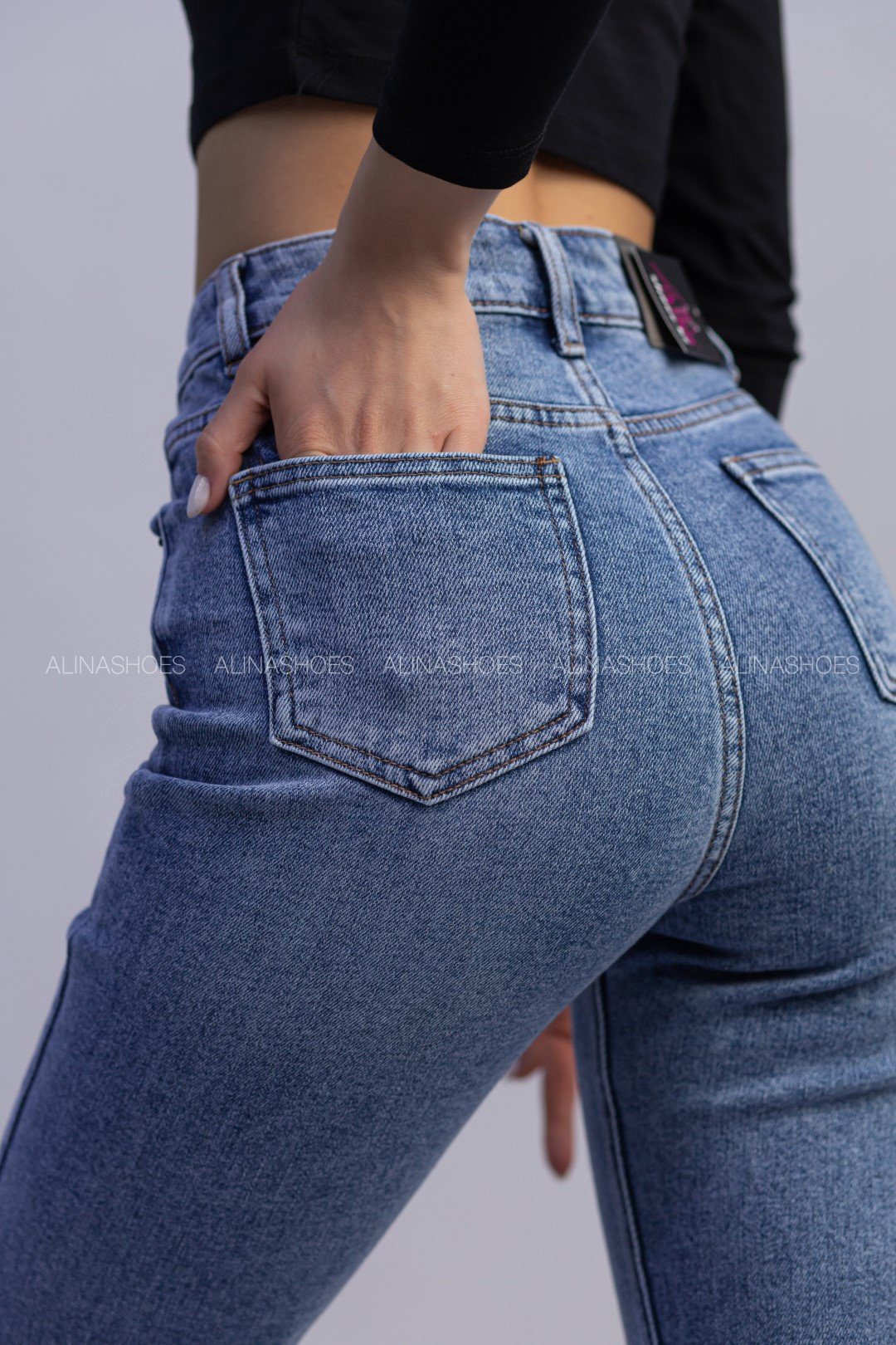 Джинсы клеш alinashoes синий купить,NaN