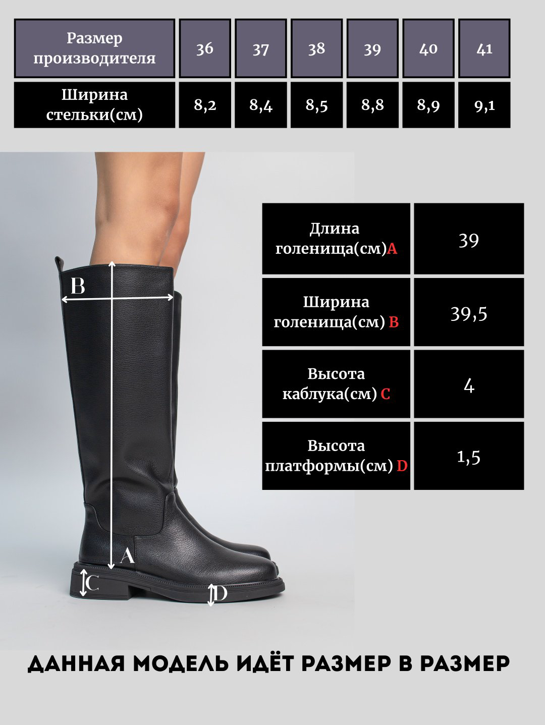 Сапоги alinashoes black 37 купить,NaN