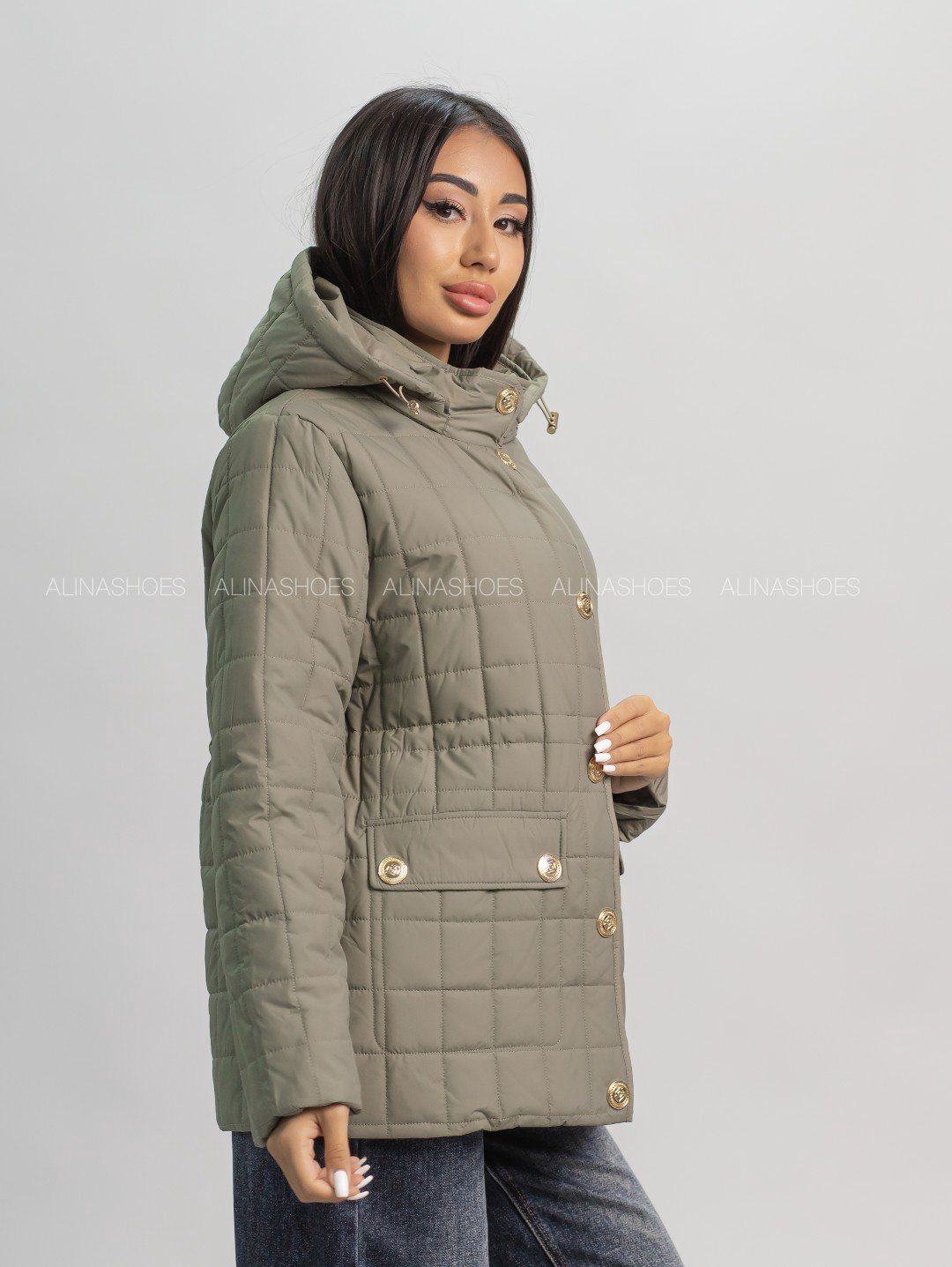 Демисезонная куртка alinashoes хаки купить,NaN