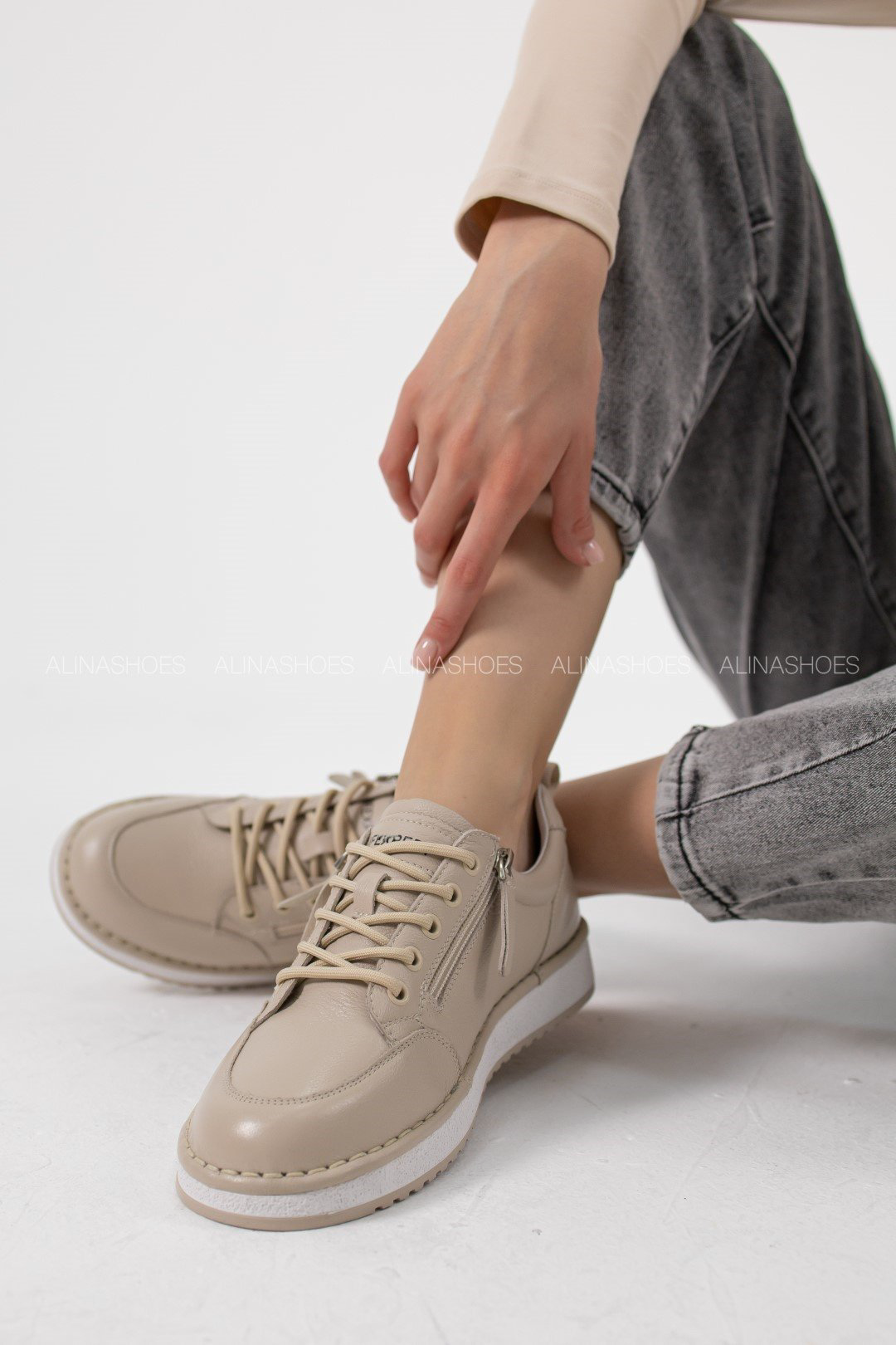 Кеды alinashoes бежевый купить,NaN